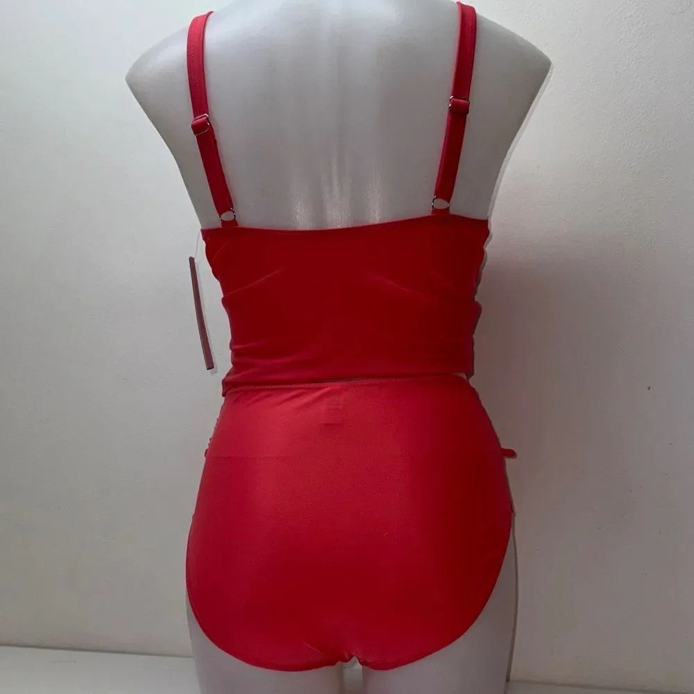 ✨Tahari 2 pc set tankini Orange  Women's Swimwear Sz Medium NWT